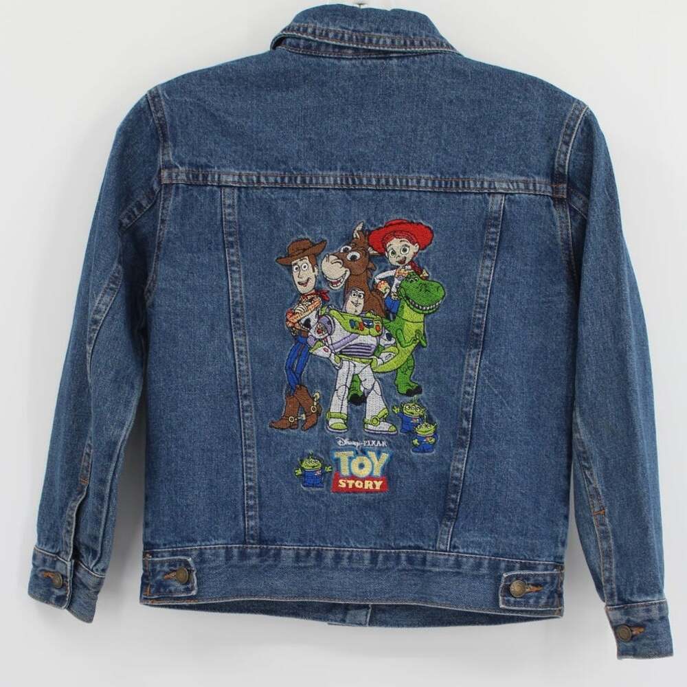 Disney Store Toy Story Denim Jean Jacket Kids Toddler Embroidered 7/8 Woody